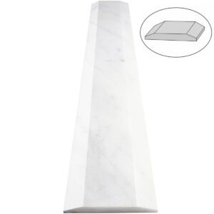 White Marble Stone Double Hollywood Saddle Threshold – ADA Sloped Edge