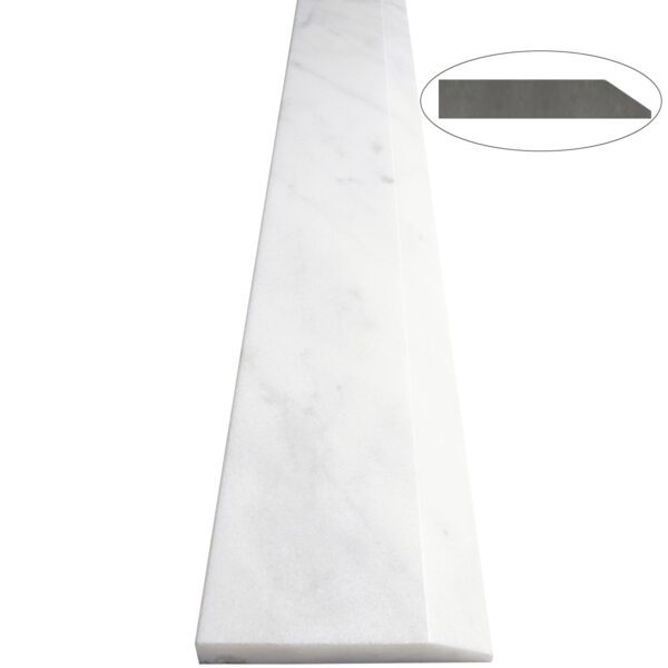 White Marble Stone Single Hollywood Saddle Threshold White Marble Stone Single Hollywood Saddle Threshold – One Sloped Edge