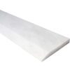White Marble Stone Single Hollywood Saddle Threshold White Marble Stone Single Hollywood Saddle Threshold with one sloped edge and one straight edge, featuring a soft white surface with subtle natural variation for smooth, durable doorway and floor transitions.